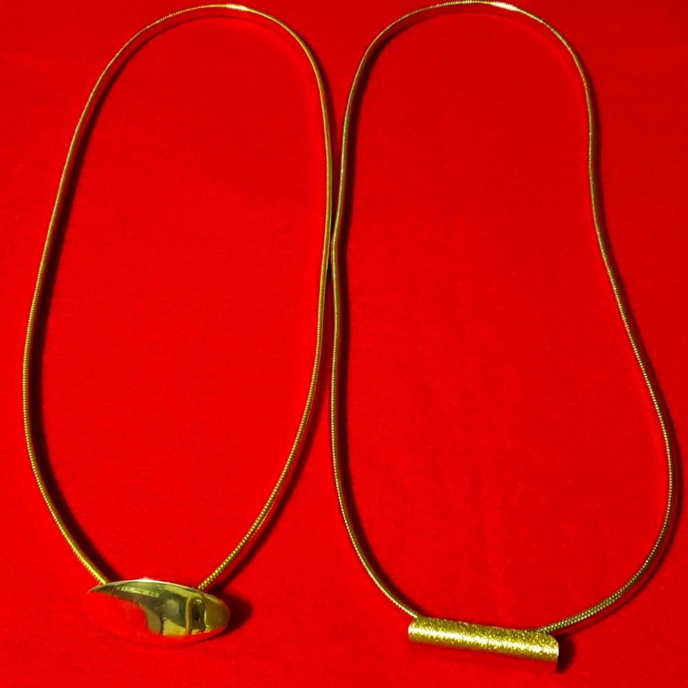 Vtg.  Lot of 2  Gold Tone Snake Chain Belts.